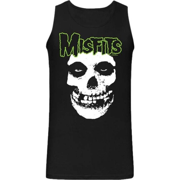 Misfits Green Skull Tank top černá - RockTime.cz