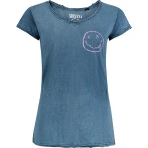 Nirvana Smile Logo Dámské tričko modrá - RockTime.cz