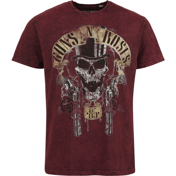Guns N' Roses Top Hat Tričko červená - RockTime.cz