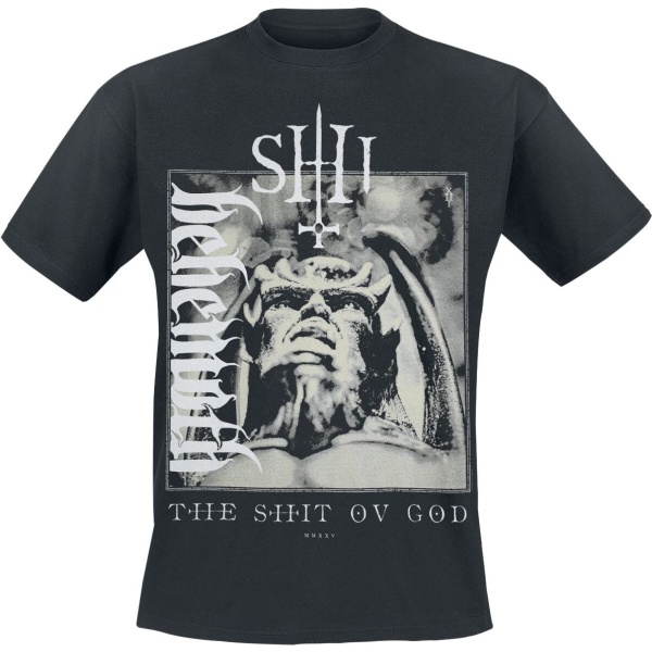 Behemoth The Shit ov God - Vertical Logo Cover Tričko černá - RockTime.cz