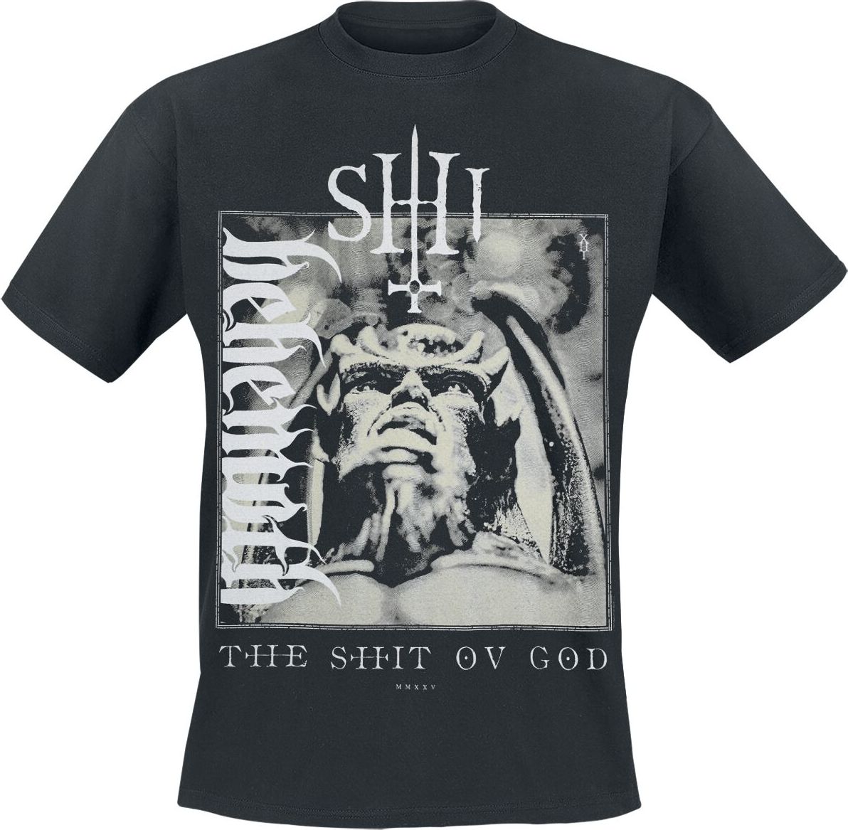 Behemoth The Shit ov God - Vertical Logo Cover Tričko černá - RockTime.cz
