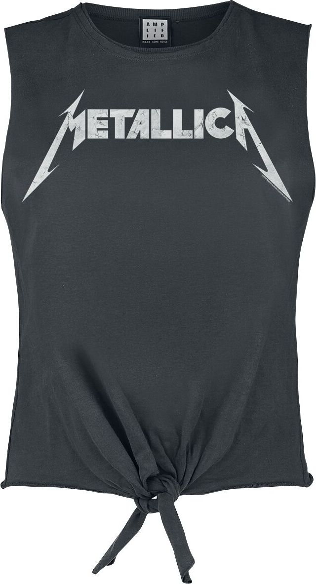Metallica Amplified Collection - White Logo Dámský top charcoal - RockTime.cz