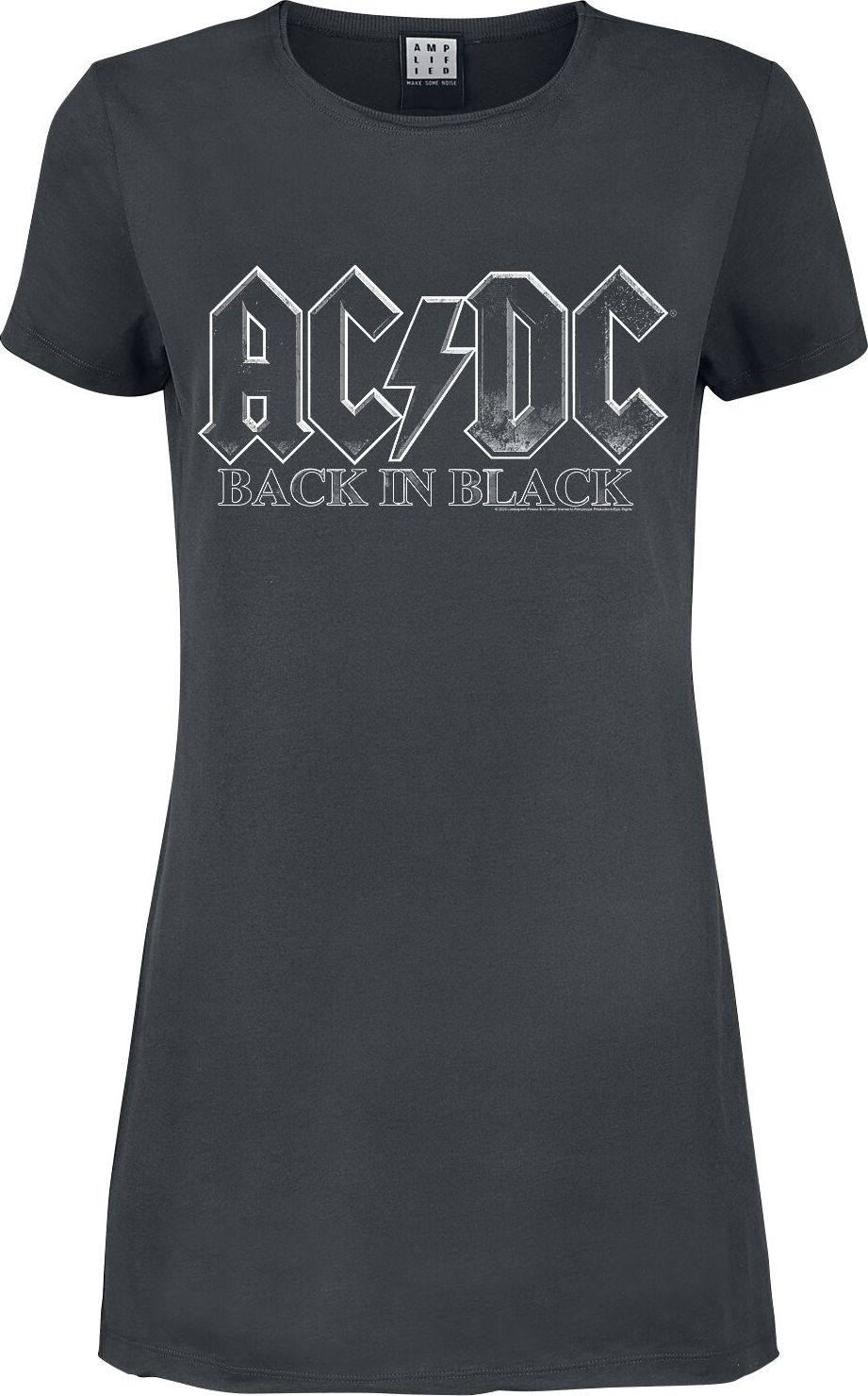 AC/DC Amplified Collection - Back In Black Šaty charcoal - RockTime.cz