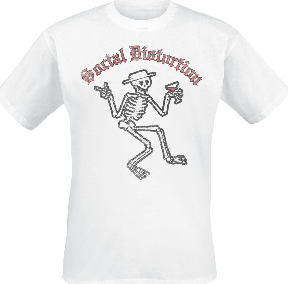 Social Distortion Skelly Vintage Tričko bílá - RockTime.cz