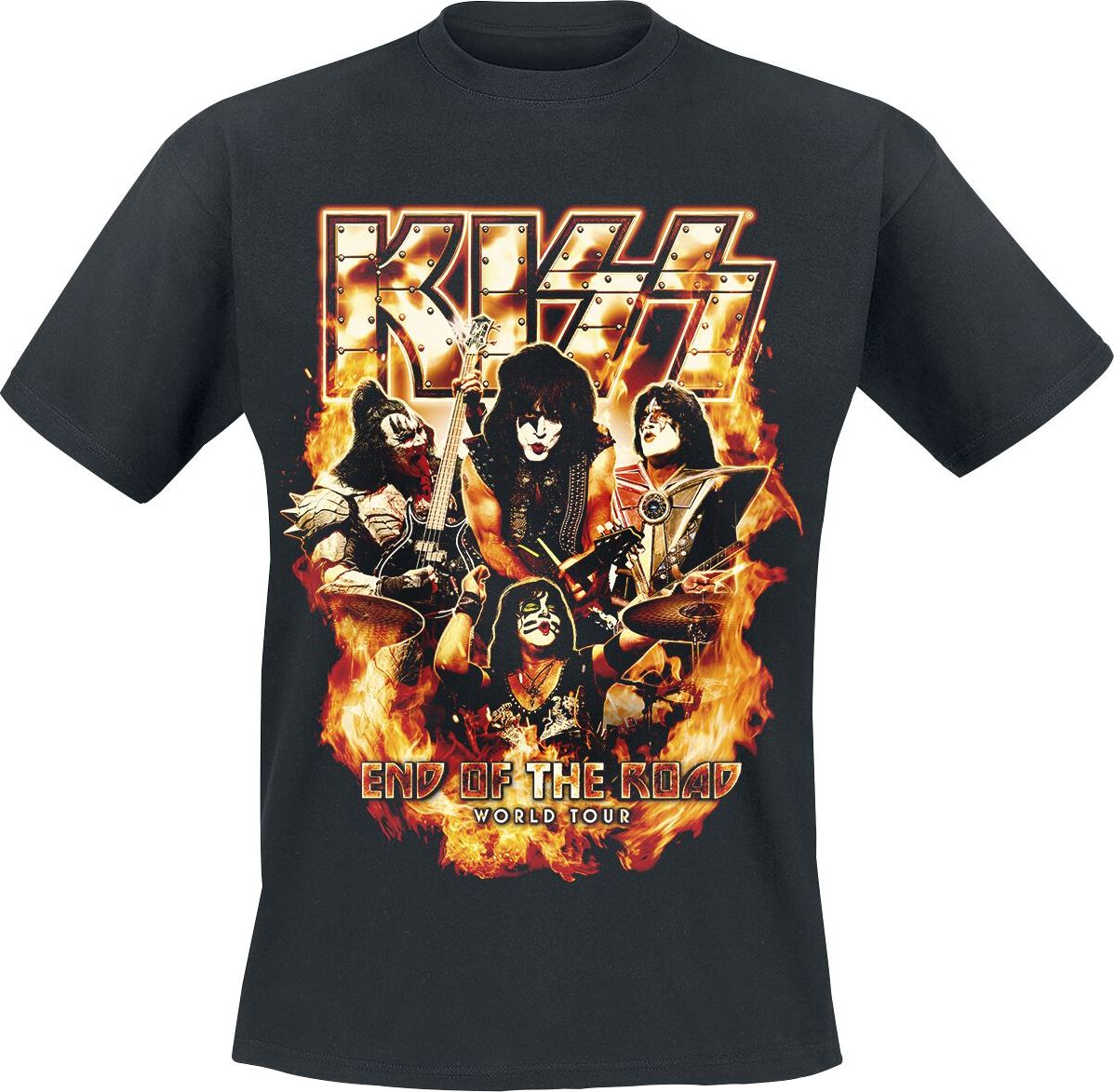 Kiss EOTR Tour 2023 On Fire Tričko černá - RockTime.cz
