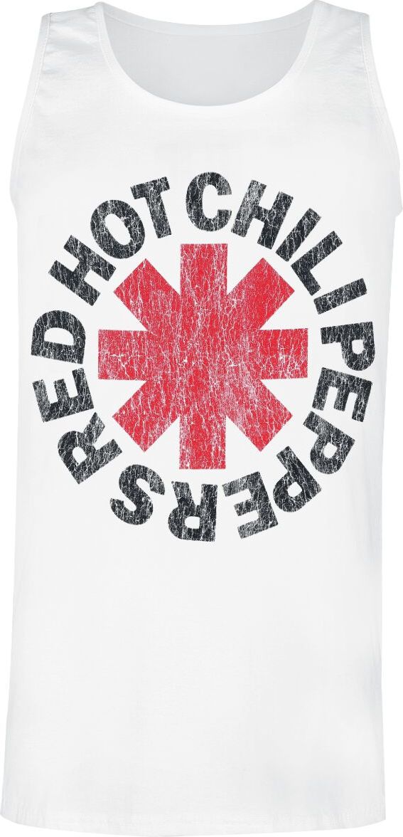 Red Hot Chili Peppers Distressed Logo Tank top bílá - RockTime.cz