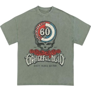 Grateful Dead Stealie Roses 60th Tričko zelená - RockTime.cz