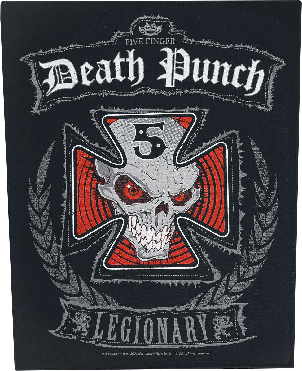 Five Finger Death Punch Legionary nášivka na záda cerná/cervená/bílá - RockTime.cz