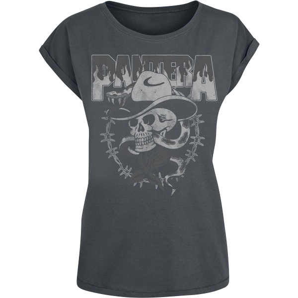 Pantera Cowboy Skull Dámské tričko charcoal - RockTime.cz