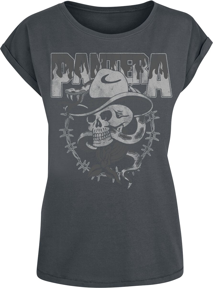 Pantera Cowboy Skull Dámské tričko charcoal - RockTime.cz