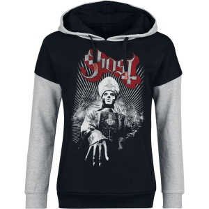 Ghost Priest Dámská mikina s kapucí skvrnitá černá / šedá - RockTime.cz