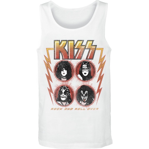 Kiss Rock And Roll Over Lightning Tank top bílá - RockTime.cz