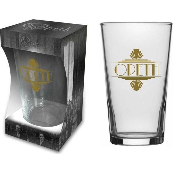 Opeth Art Deco Logo pivní sklenice transparentní - RockTime.cz