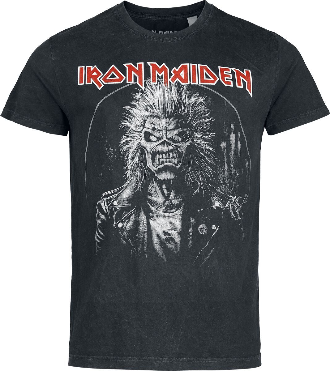 Iron Maiden Eddie Half Circle Tričko antracitová - RockTime.cz