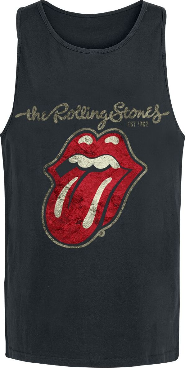 The Rolling Stones Plastered Tongue Tank top černá - RockTime.cz