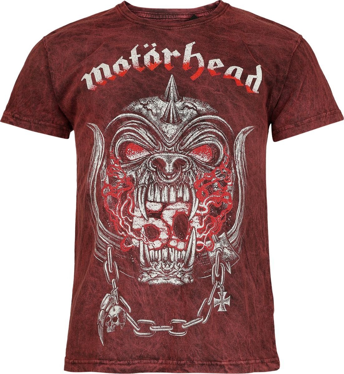 Motörhead Warpig Flames Tričko tmavě červená - RockTime.cz