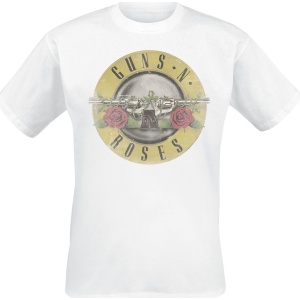 Guns N' Roses Distressed Bullet Tričko bílá - RockTime.cz