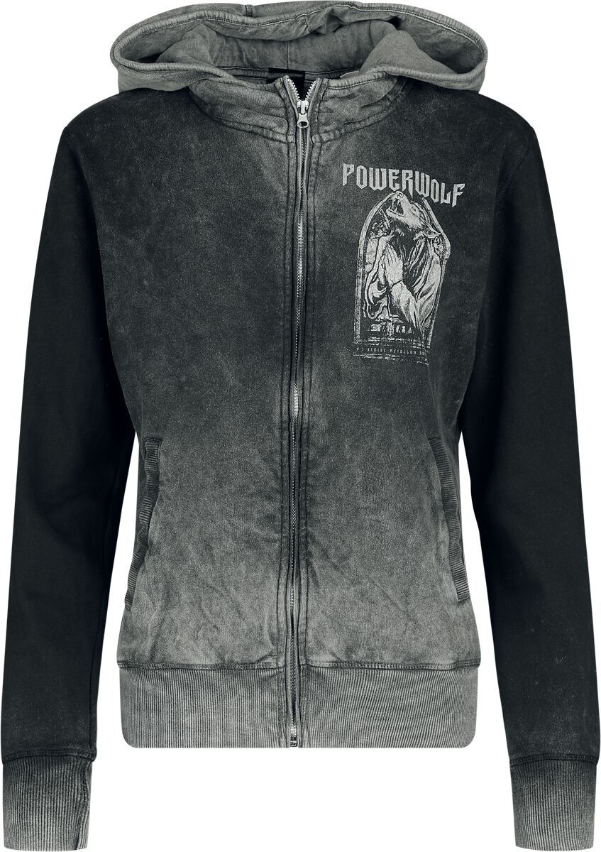 Powerwolf Lupus dei Dámská mikina s kapucí na zip šedá - RockTime.cz