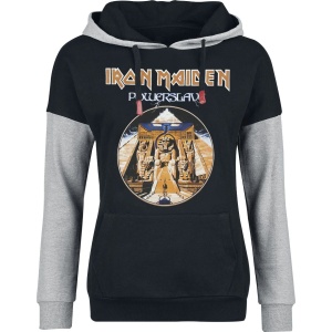 Iron Maiden Powerslave Dámská mikina s kapucí skvrnitá černá / šedá - RockTime.cz
