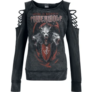 Powerwolf Triple Wolves Dámská mikina tmavě šedá - RockTime.cz