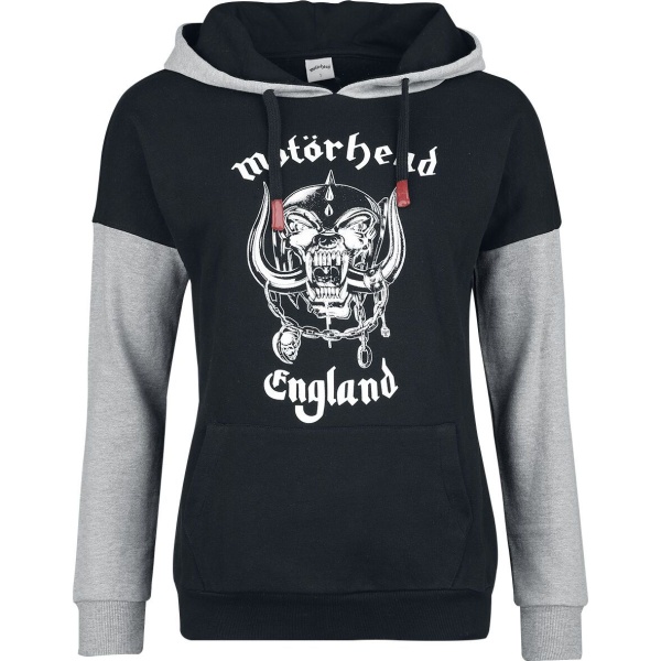 Motörhead England Dámská mikina s kapucí skvrnitá černá / šedá - RockTime.cz