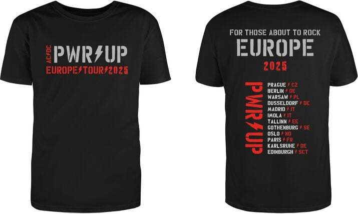 AC/DC PWR UP - Tourshirt 25 Tričko černá - RockTime.cz