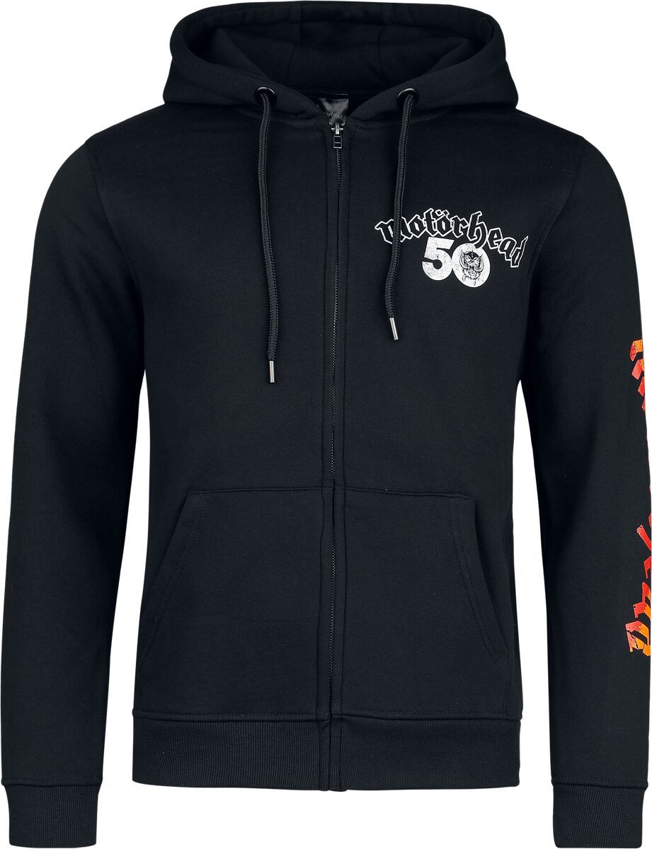 Motörhead Flames Bull Mikina s kapucí na zip černá - RockTime.cz
