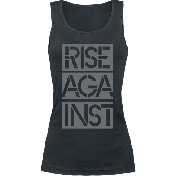 Rise Against Stacked Ghost Notes Stencil Dámský top černá - RockTime.cz
