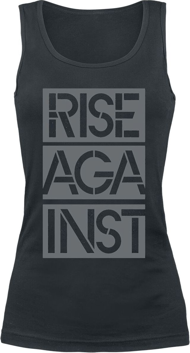 Rise Against Stacked Ghost Notes Stencil Dámský top černá - RockTime.cz