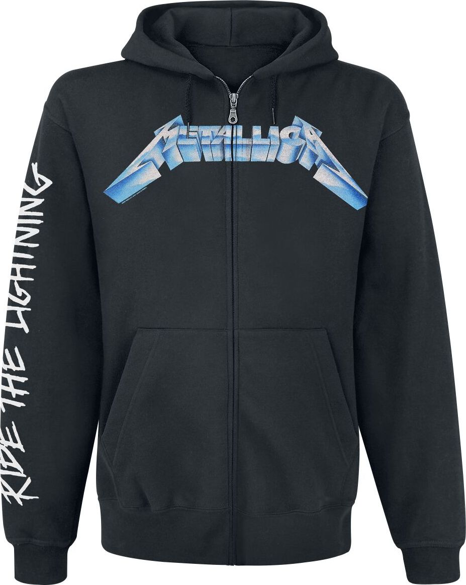 Metallica Ride The Lightning Mikina s kapucí na zip černá - RockTime.cz