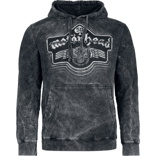 Motörhead Chrome Wings Mikina s kapucí tmavě šedá - RockTime.cz