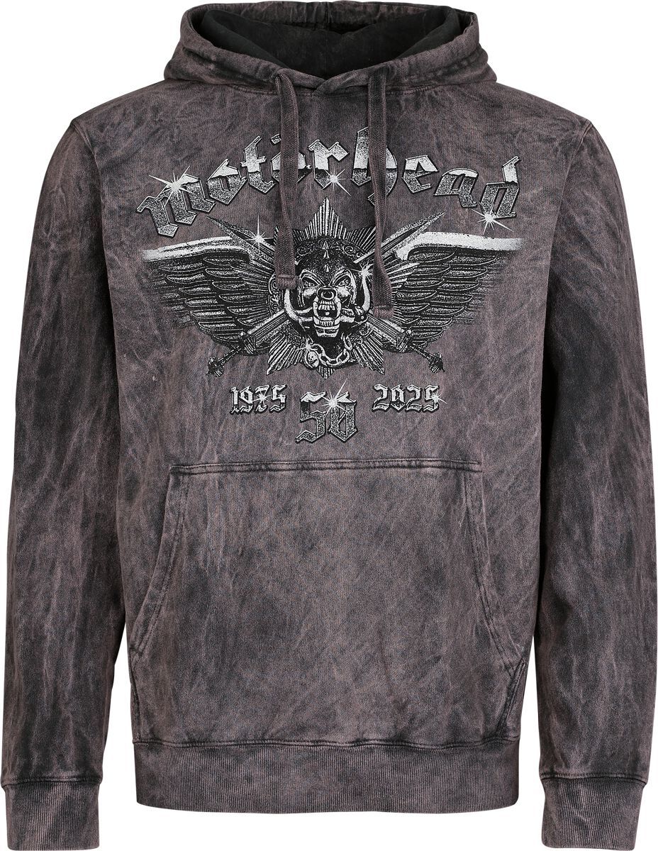 Motörhead Wings Badge Mikina s kapucí šedá - RockTime.cz
