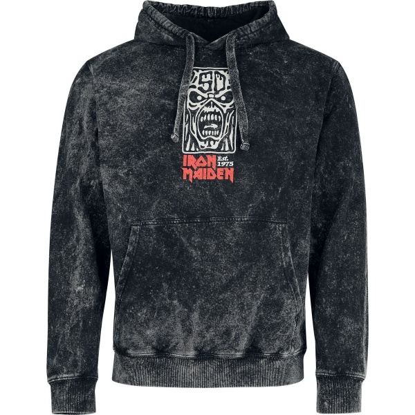 Iron Maiden Smoking Eddie Mikina s kapucí antracitová - RockTime.cz