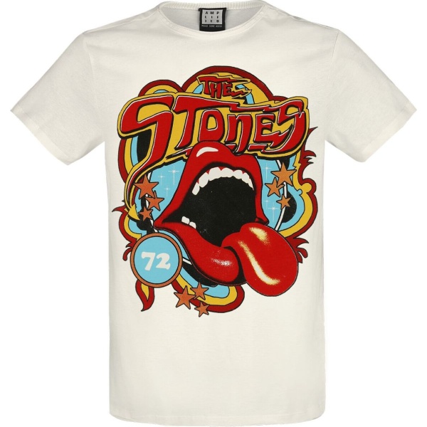 The Rolling Stones Amplified Collection - Vintage Tongue 77 Tričko šedobílá - RockTime.cz