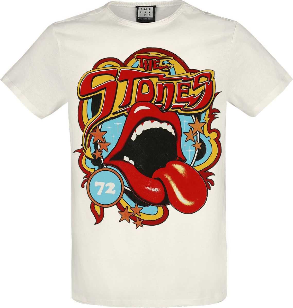 The Rolling Stones Amplified Collection - Vintage Tongue 77 Tričko šedobílá - RockTime.cz