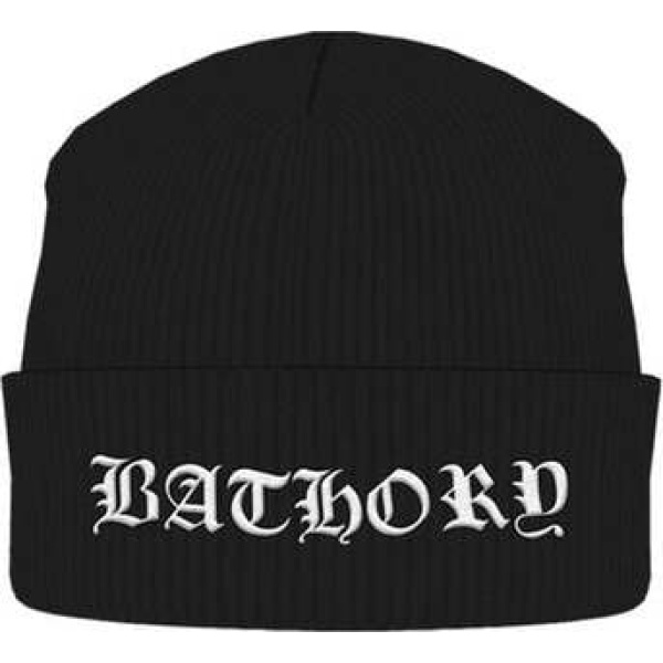 Bathory White Logo Beanie čepice černá - RockTime.cz