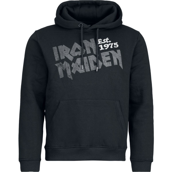 Iron Maiden Stamp Logo Mikina s kapucí černá - RockTime.cz
