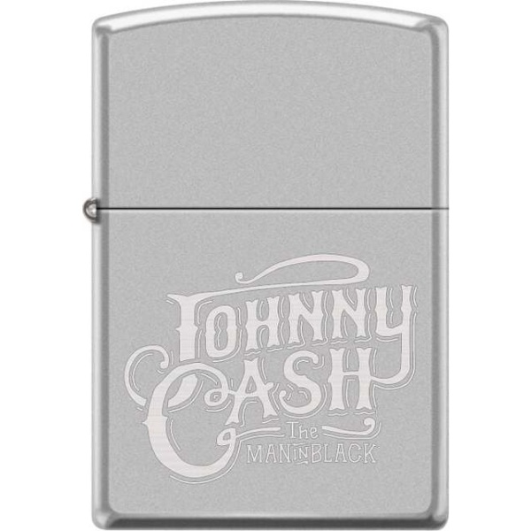 Johnny Cash Zippo - Satin Chrome Zippo zapalovač standard - RockTime.cz