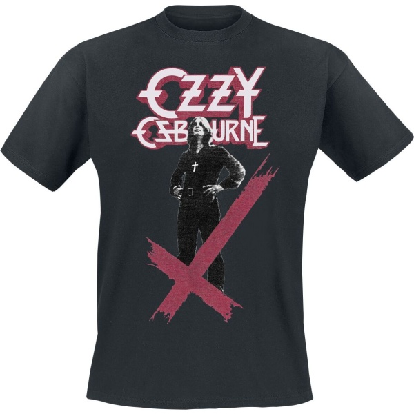 Ozzy Osbourne Crosses Stacked Logo Tričko černá - RockTime.cz