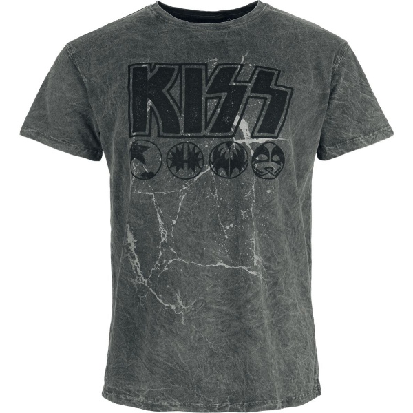 Kiss Band Icons Tričko šedá - RockTime.cz