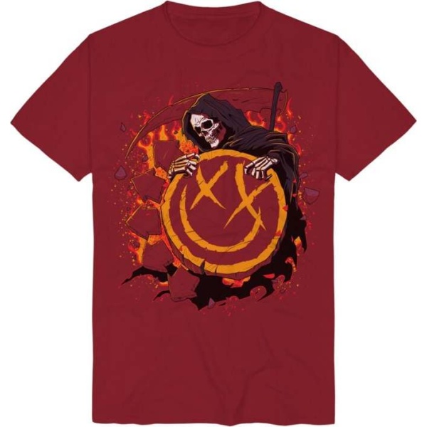 Blink-182 Reaper Smile Tričko červená - RockTime.cz