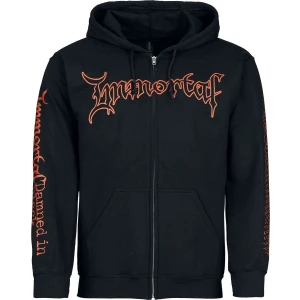 Immortal Damned In Black Mikina s kapucí na zip černá - RockTime.cz