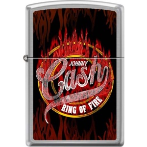 Johnny Cash Zippo - Brushed Chrome Zippo zapalovač standard - RockTime.cz