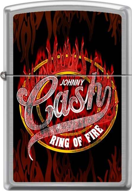 Johnny Cash Zippo - Brushed Chrome Zippo zapalovač standard - RockTime.cz