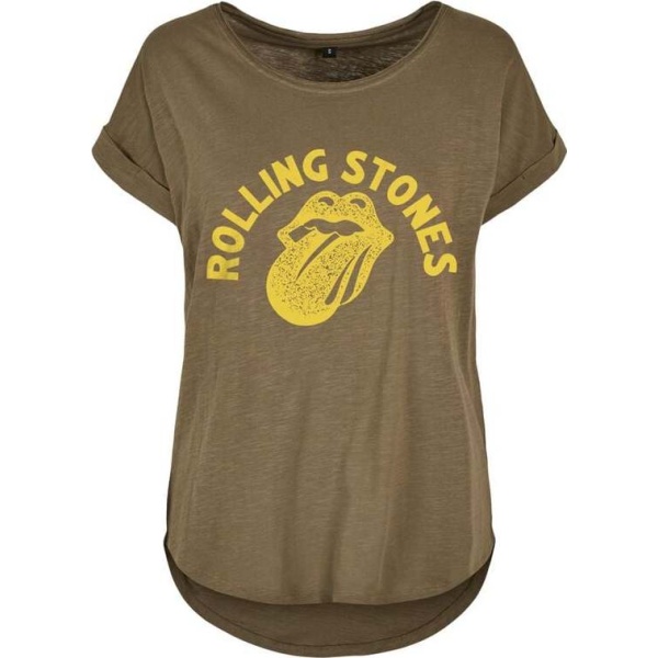 The Rolling Stones Yellow Tongue Dámské tričko zelená - RockTime.cz