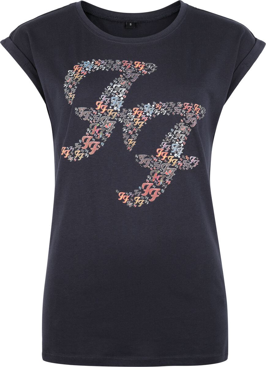 Foo Fighters Logo Crystals Dámské tričko námořnická modrá - RockTime.cz