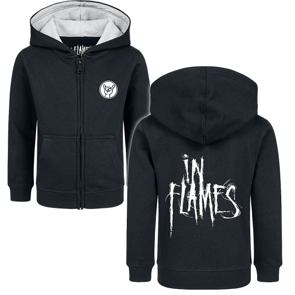 In Flames Metal-Kids - Logo detská mikina s kapucí na zip černá - RockTime.cz