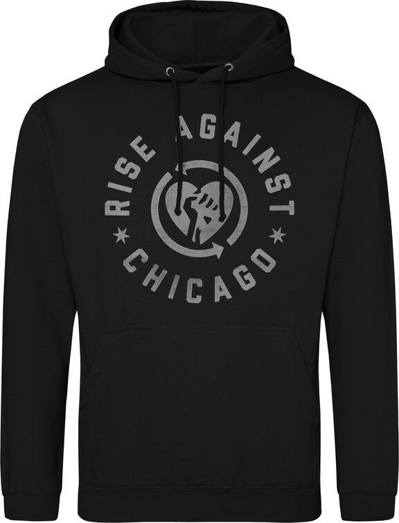 Rise Against Chicago Heartfist Grey Mikina s kapucí černá - RockTime.cz