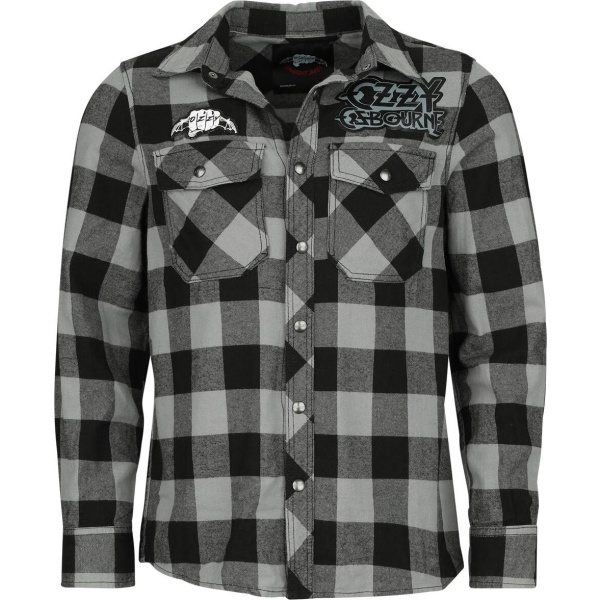 Ozzy Osbourne Check Shirt Košile cerná/šedá - RockTime.cz