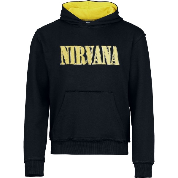 Nirvana Logo Mikina s kapucí cerná/žlutá - RockTime.cz